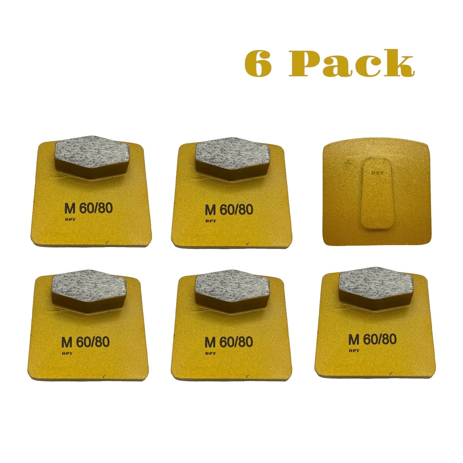 6 Pk Grinding Discs for Husqvarna PG series Concrete Grinder Medium Bond 60 Grit