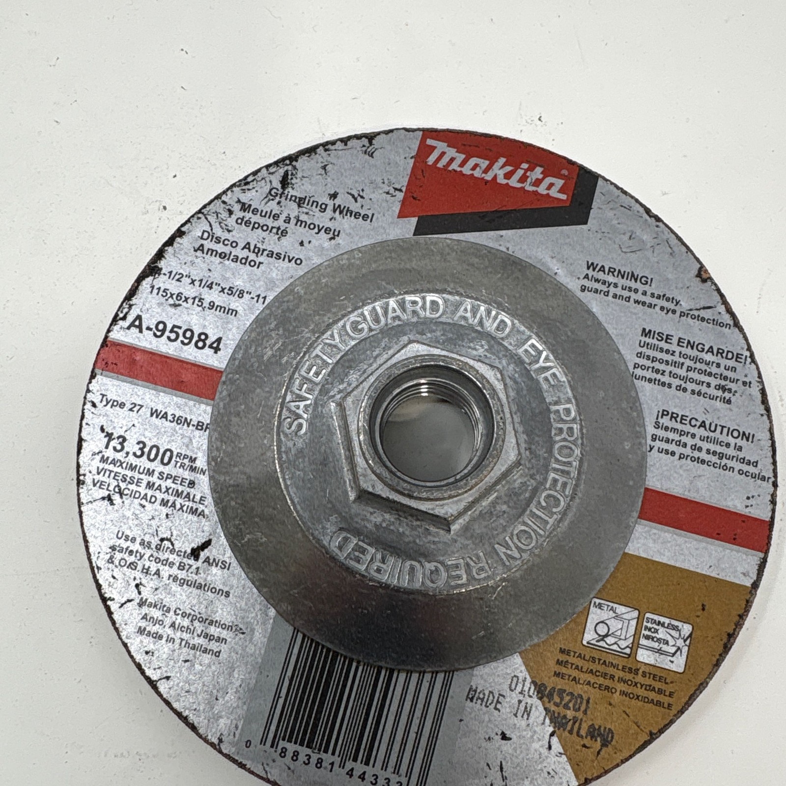 Makita 4-1/2 x 1/4 x 5/8-11 INOX Grinding Wheels 36G Brown 10-Pack