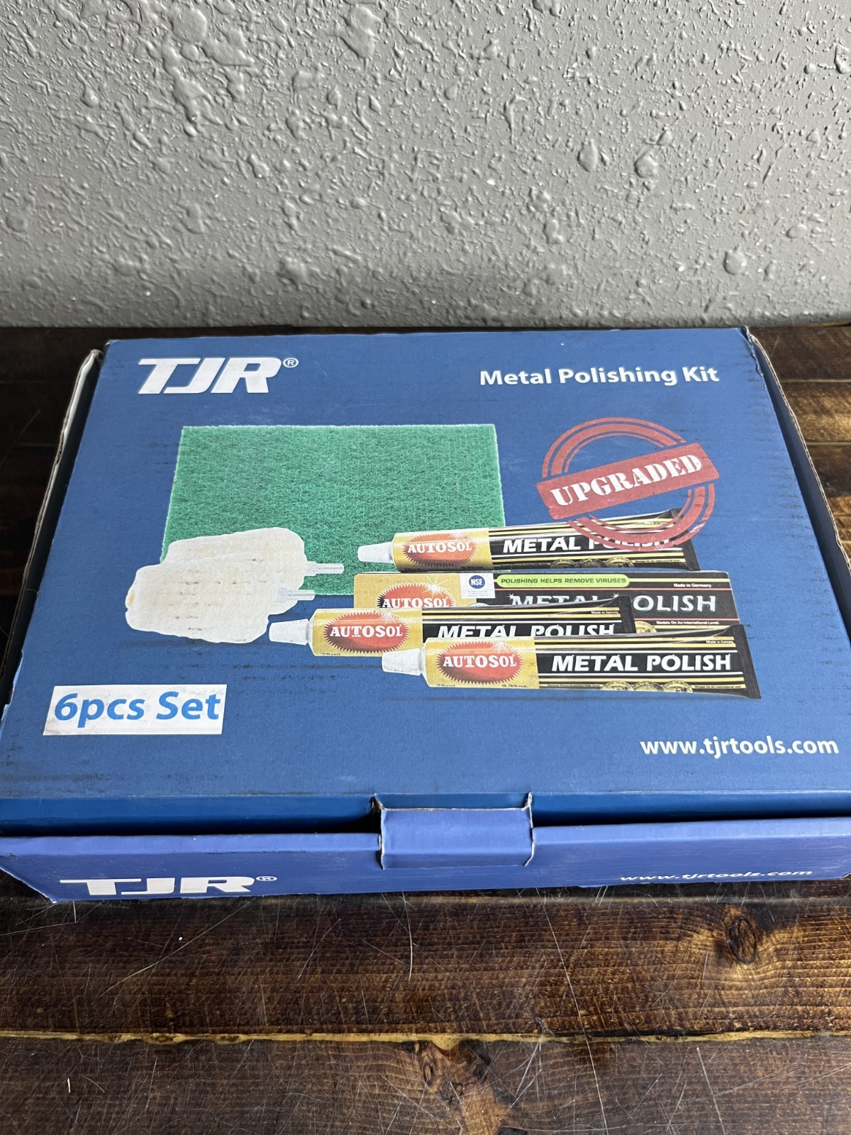 TJR Upgraded 6-Piece Metal Polishing Kit with Autosol Paste & Buffing Wheels