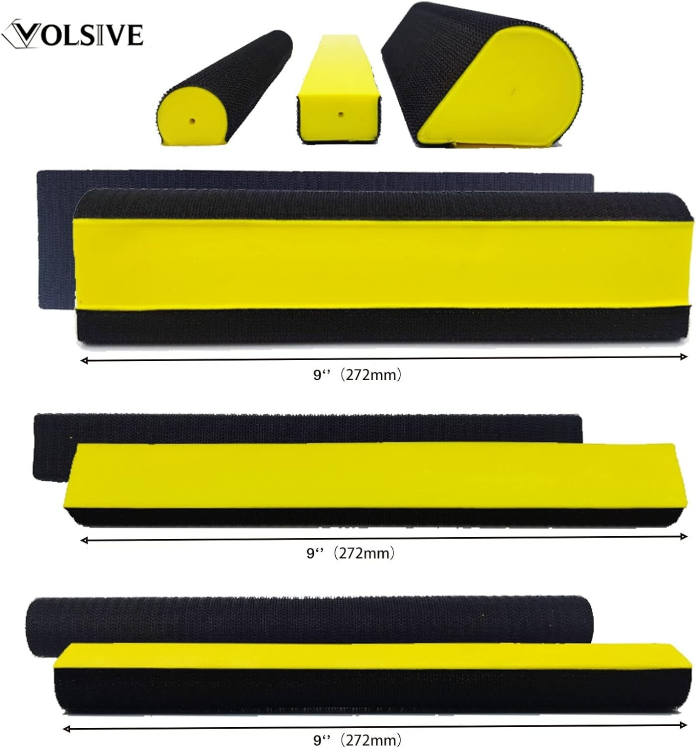 High-Performance Yellow 7pcs Hand Sanding Block Set – Auto Body and Paint Shops
