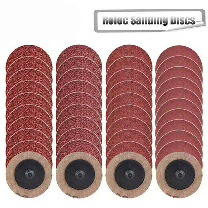 2″ 20/50pcs Sanding Disc Type R Aluminum Oxide Roll Lock With Rubber Backing Pad
