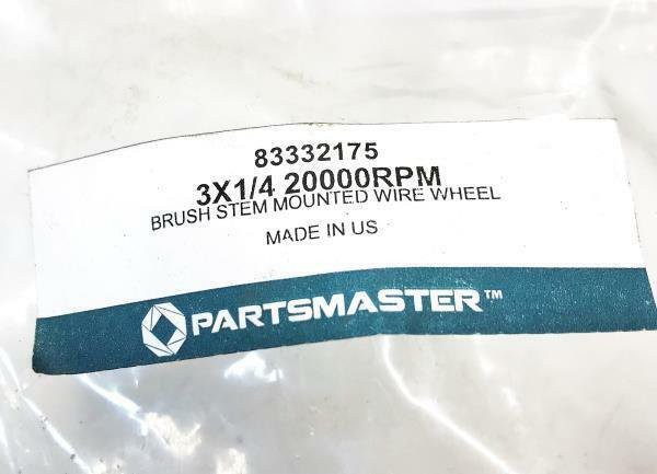 Partsmaster 3″ Stem-Mounted .012 Carbon Steel Wire Wheel DY83332175 NOS
