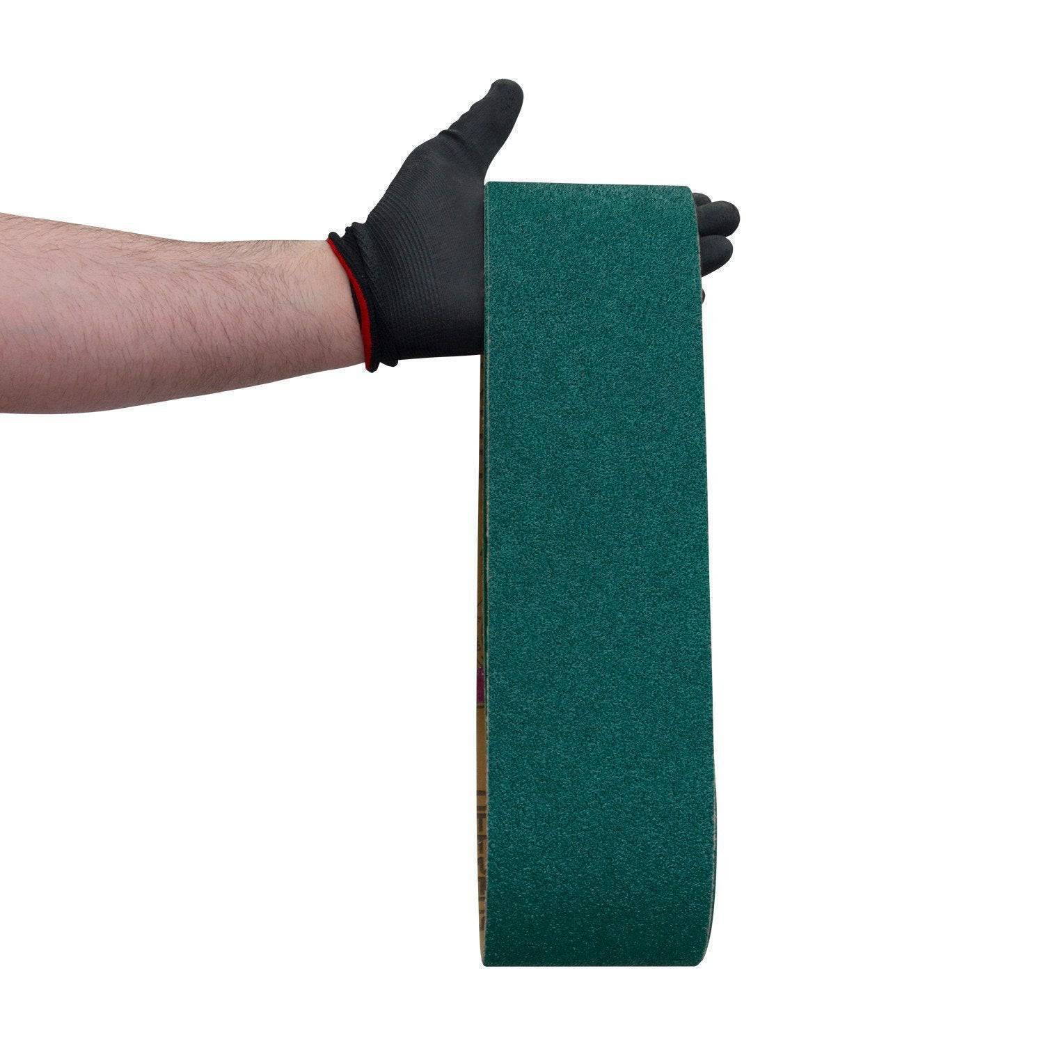 Zirconia Metal Sanding Belts 4″ x 36″ Green Sandpaper Belt 24-120 Grit 3 Pack