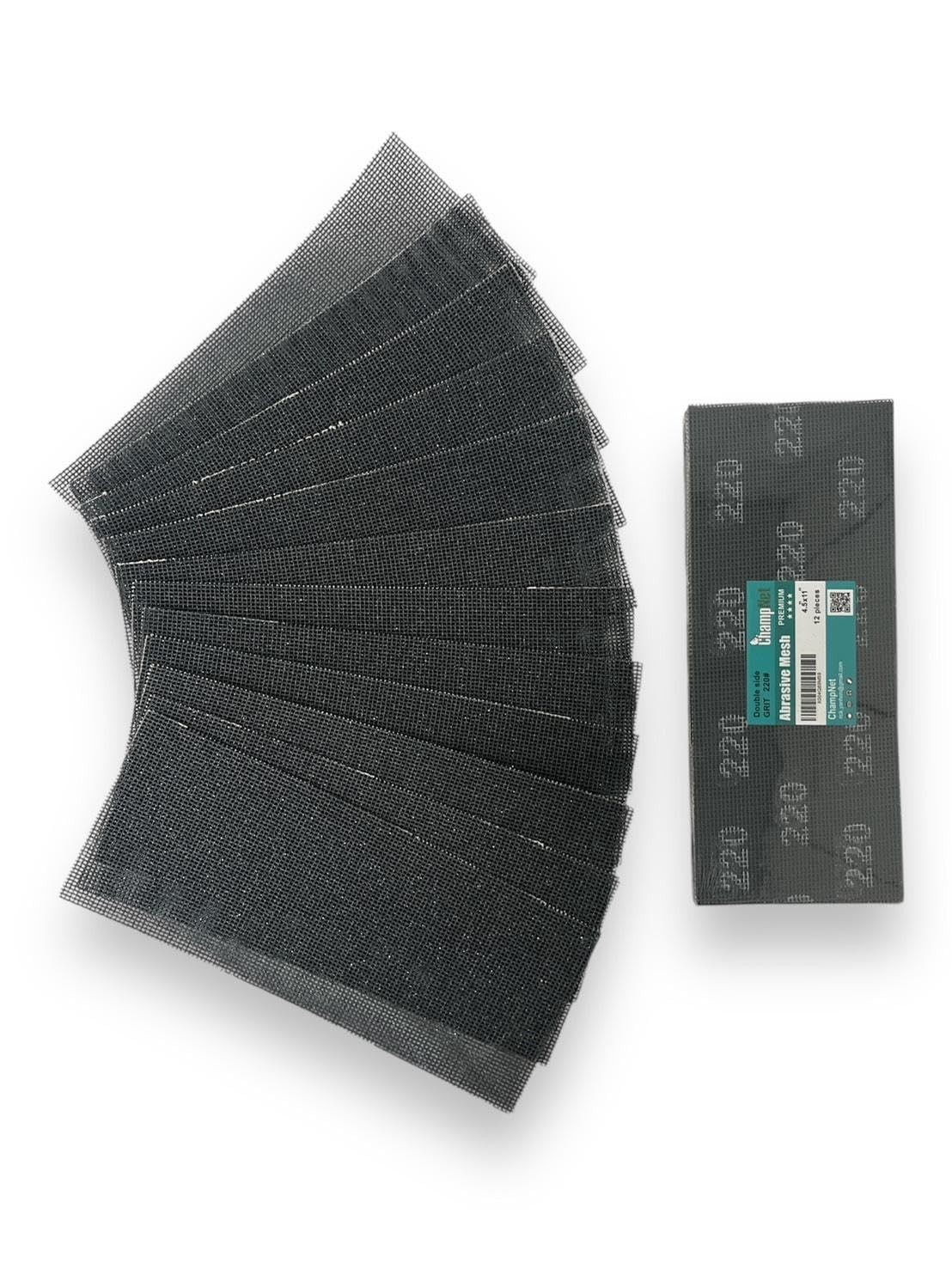 Sanding Mesh Sheets 12 Pack, 4.5 x 11 Inch Sanding Net Sheets, Grit 220, Doub…
