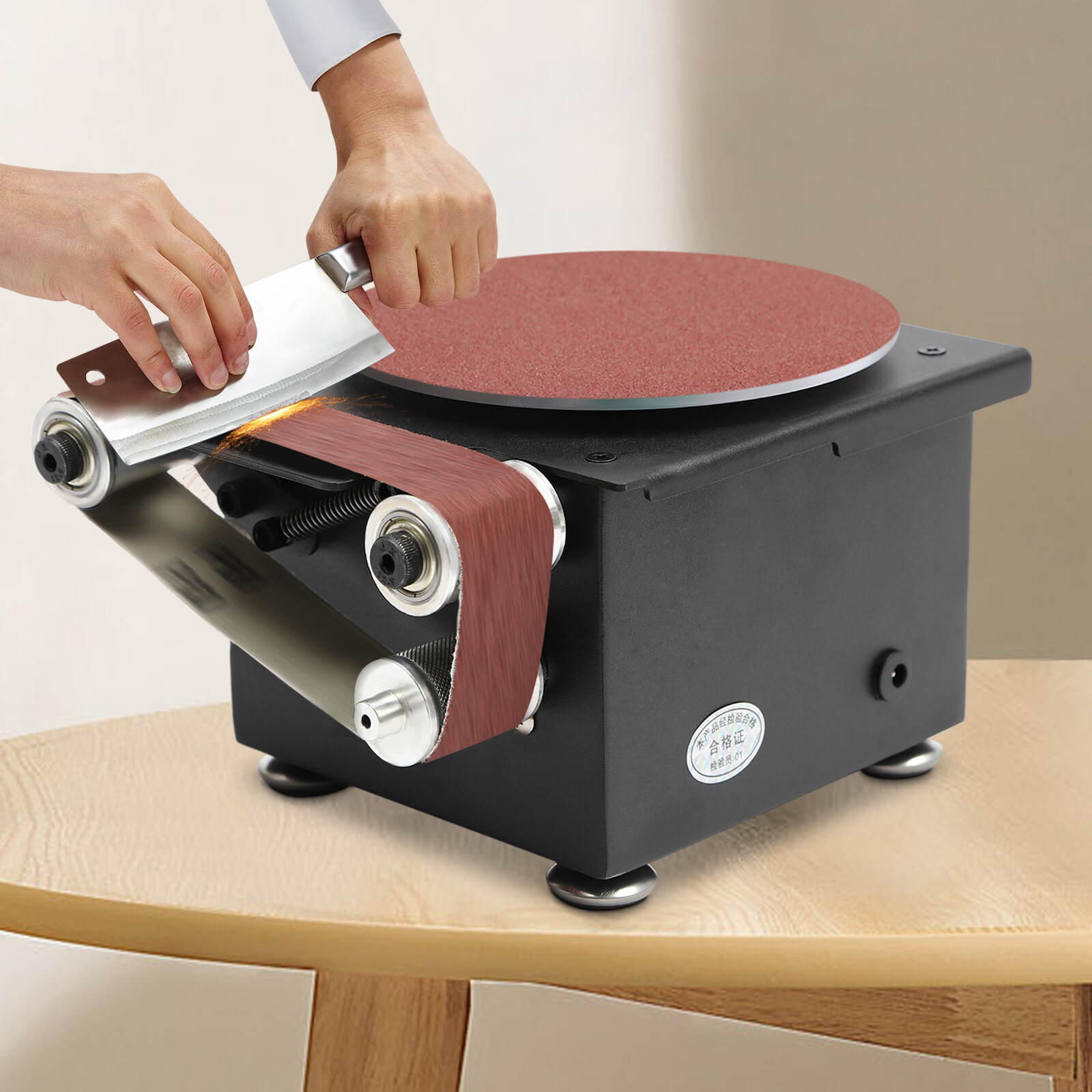 Sharpener Electric Disc Mini Belt Sander Bench With 10 Belts & Sanding Papers