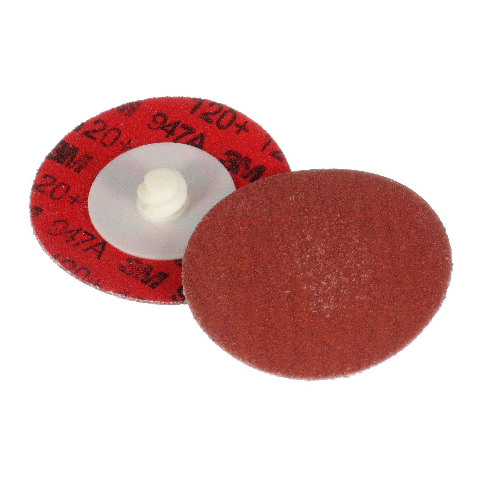 3M Cubitron II Roloc Durable Edge Disc 947A, 120+, X-weight, TR,Maroon, 2 in