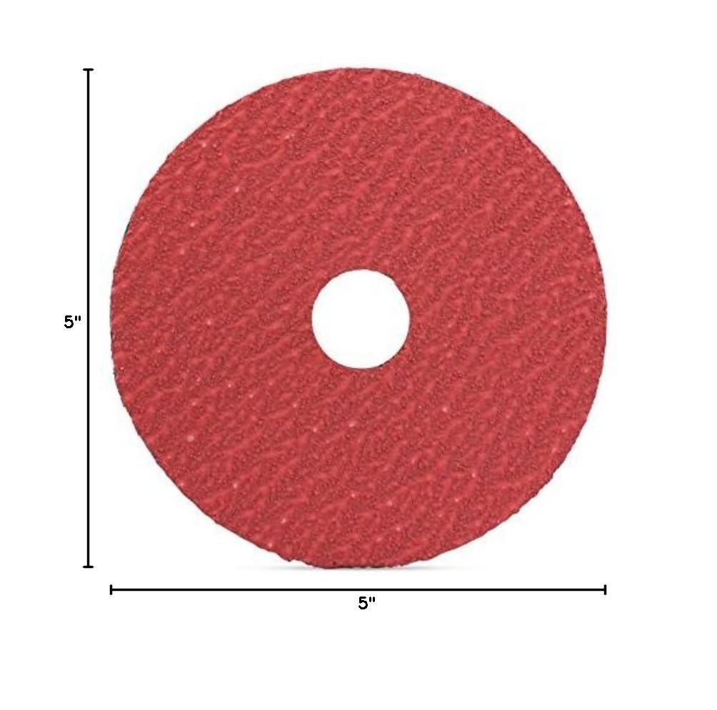 Ceramic Resin Fiber Grinding and Sanding Discs, 5” x 7/8”, 36 Grit – 25 Pack