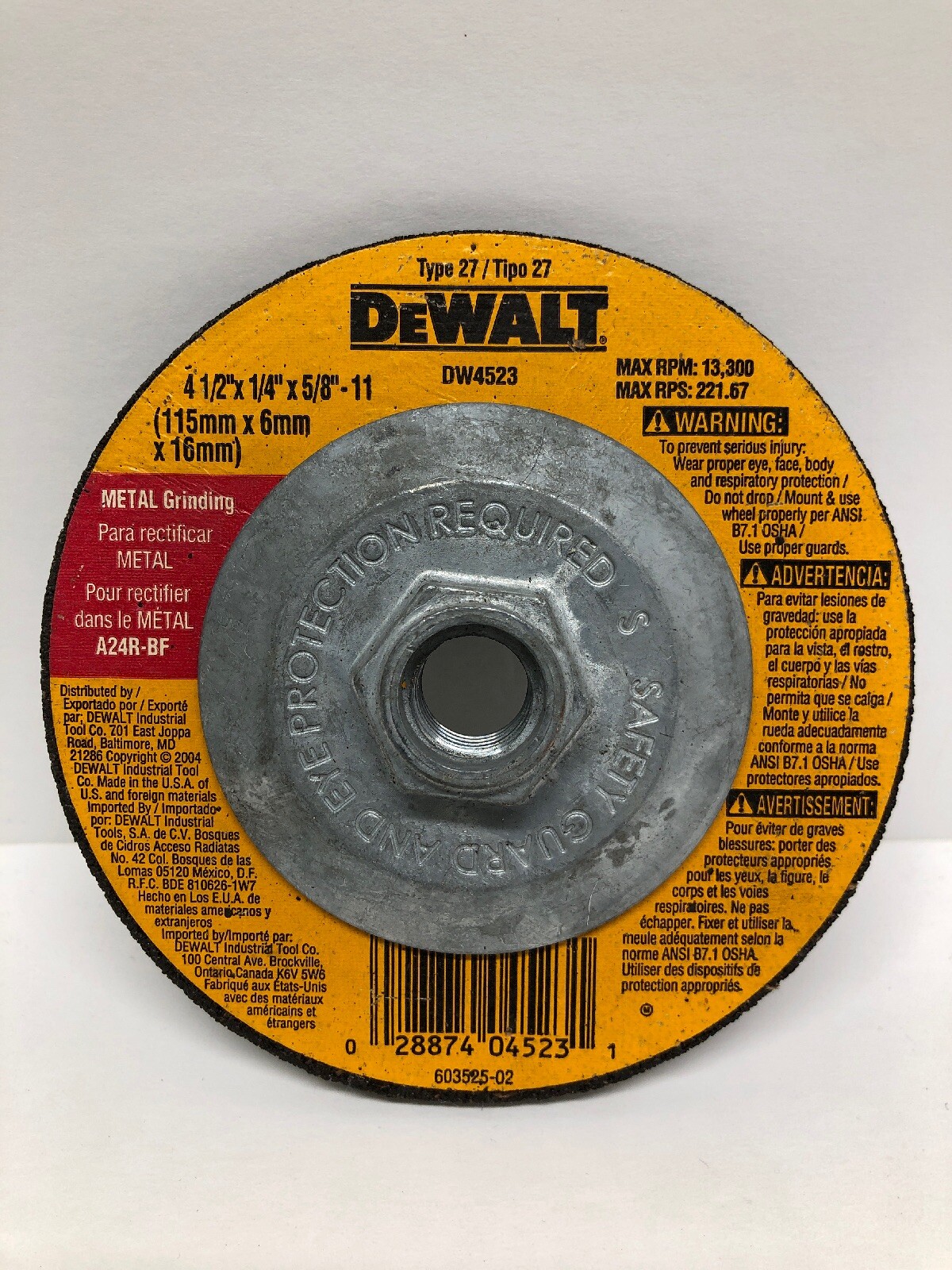 DeWALT DW4523 High Performing 1/4″ Grinding Wheel