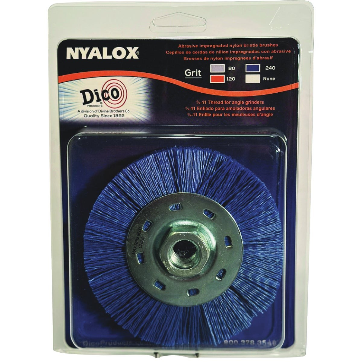 Dico Nyalox 4-1/2 In. Fine Blue Angle Grinder Wheel Brush 7200079 Dico Nyalox