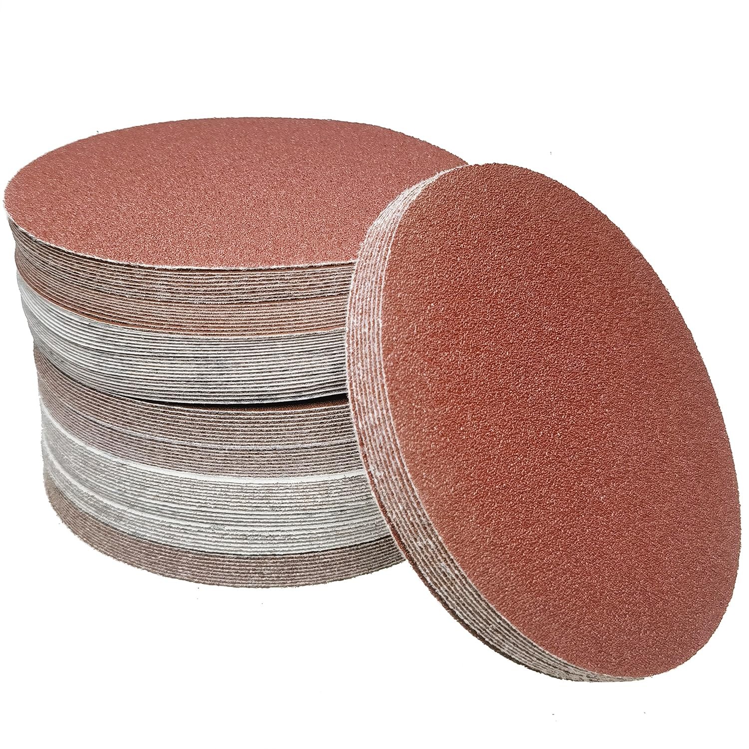 100 PCS 6 Inch No Hole Hook and Loop Sanding Disc Set- 60 80 120 240 400 Grit…