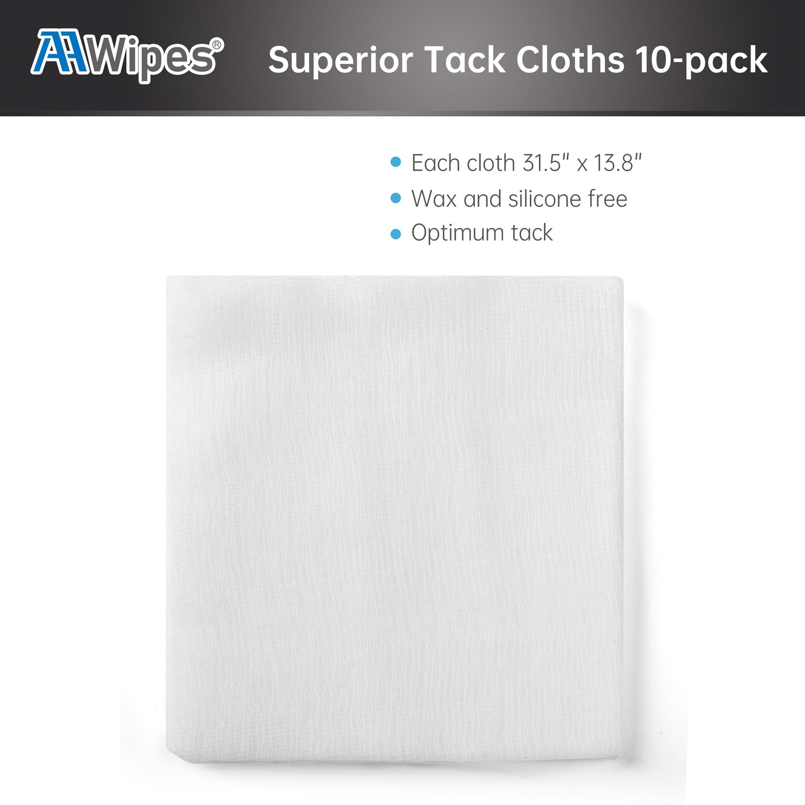 AAwipes Tack Cloth for Painting (White, 13.8″x31.5″, 10 White