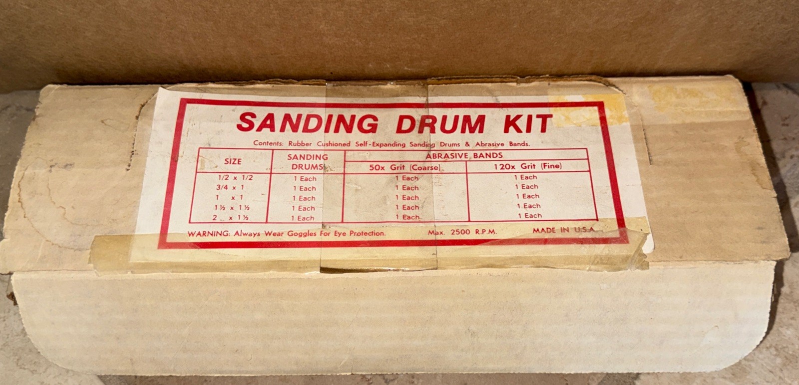 Vintage 1/2″ – 2″ Spindle Sanding Drum Kit Sleeves Set Drill Press Sander USA