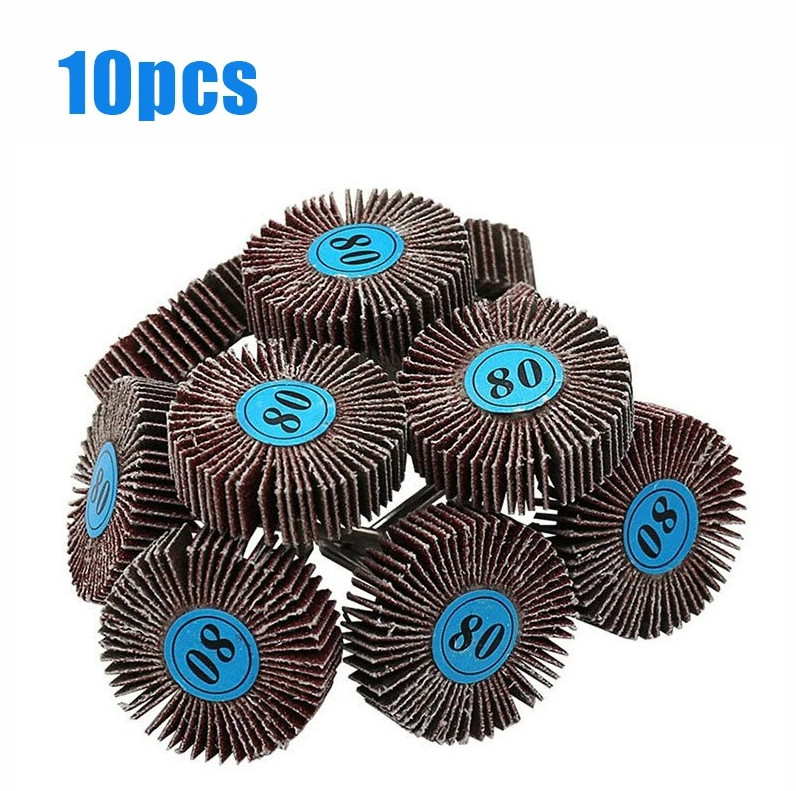 10pcs 80 Grit Flap Wheel Sanding Discs for Rotary Tools