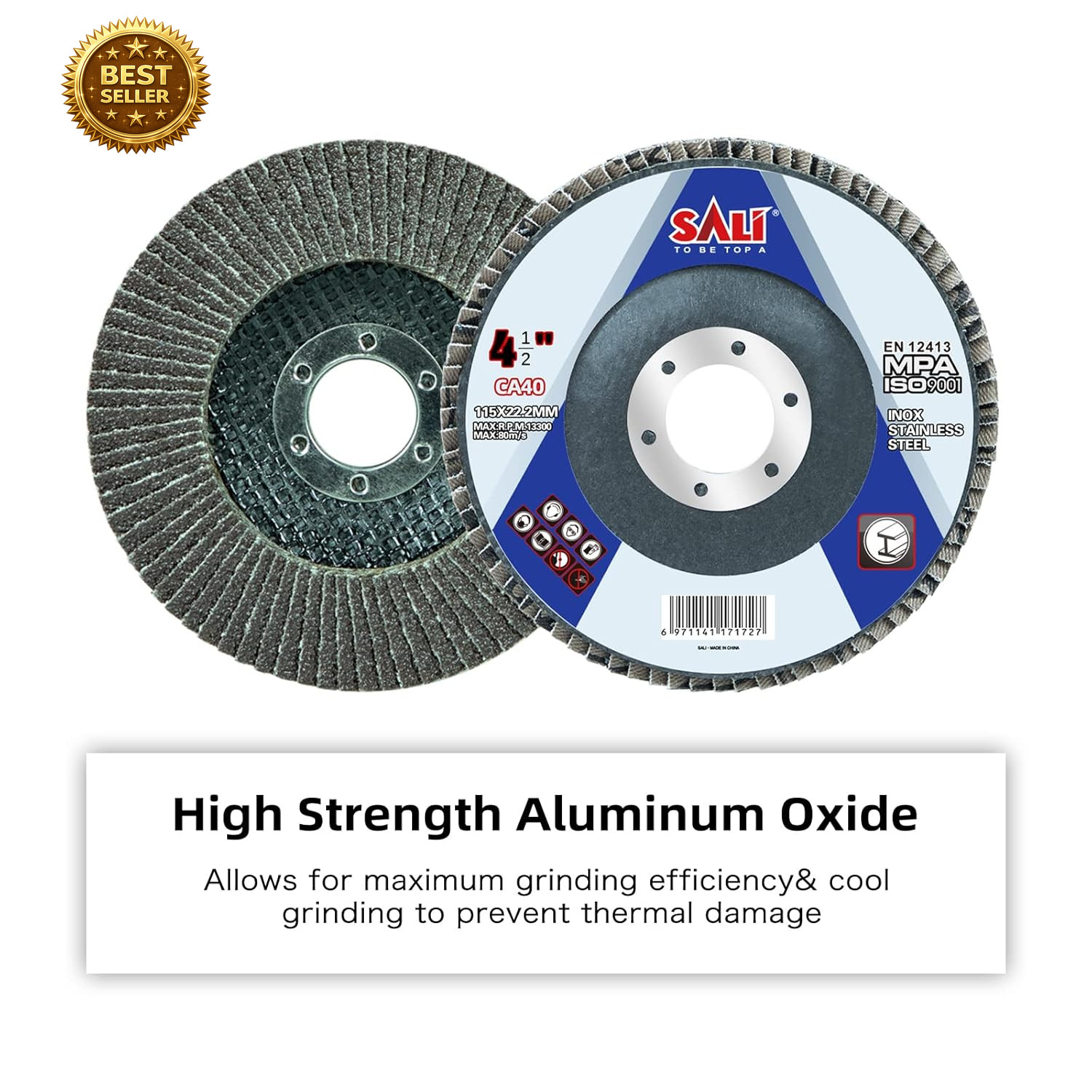 10 Pack 4.5″ Flap Disc 40 Grit 7/8 Inch Bevel Type 29 Grinding Wheel