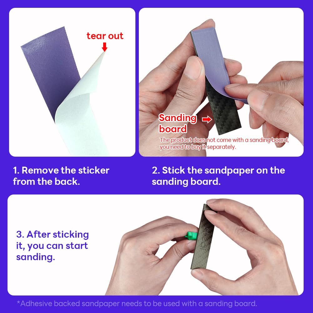 Hobby Model Tools Sticky Sandpaper, Waterproof Wet/Dry Replaceable Reuse Sand…