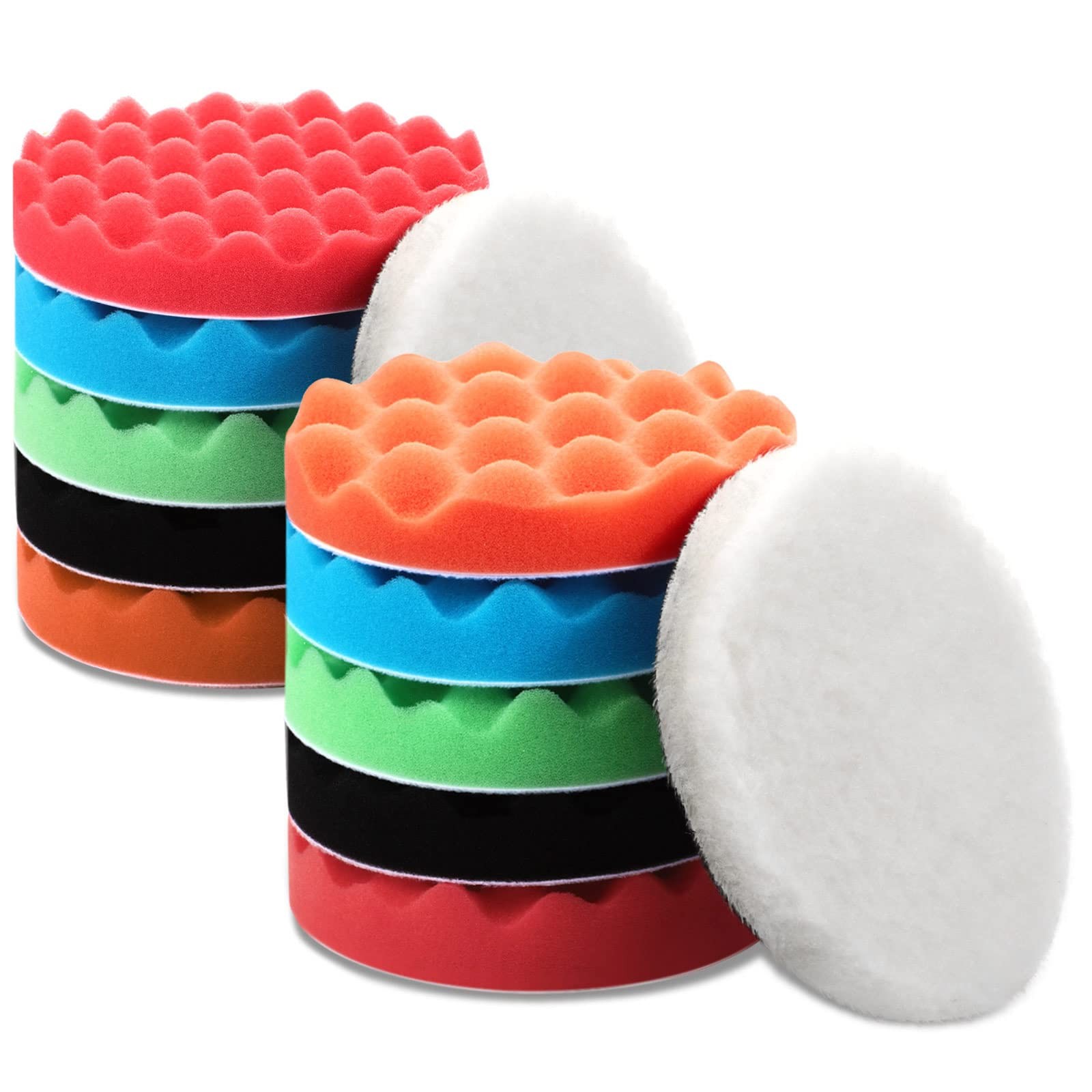 BBTO 12 Pieces Buffing Polishing Pads 6 Inch Compound Sponge Pads…