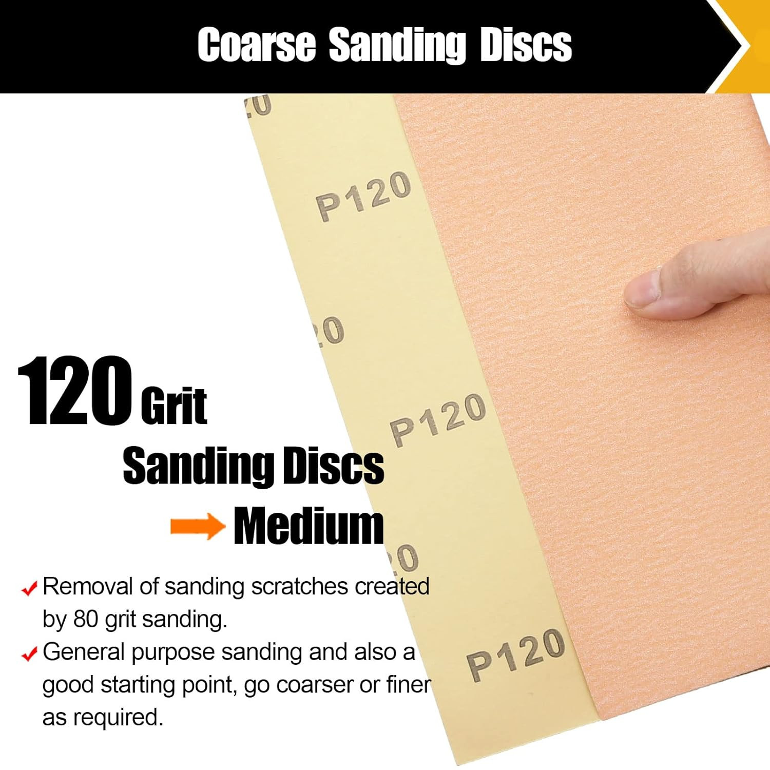 120 Grit Sand Paper 9″ X 11″, 12 Sheets – Premium Aluminum Oxide Sandpaper for W