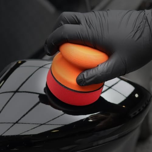 3 Inch Polishing Pad, 8Pcs Car Wax Applicator Pads with Handle and Towel,