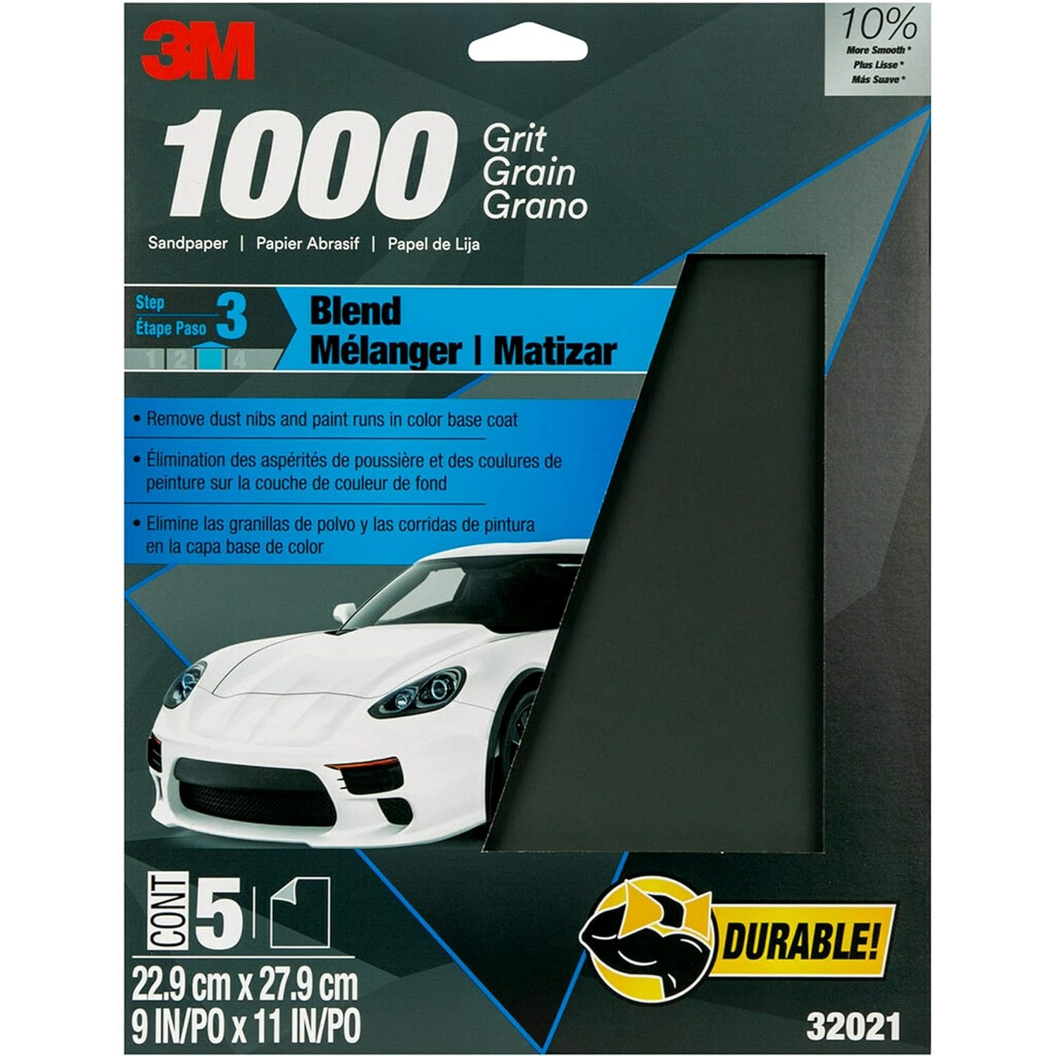 3M Wetordry Sandpaper 03006 Assorted Grits (1000 1500 2000 2500) 3 2/3 in x 9 in