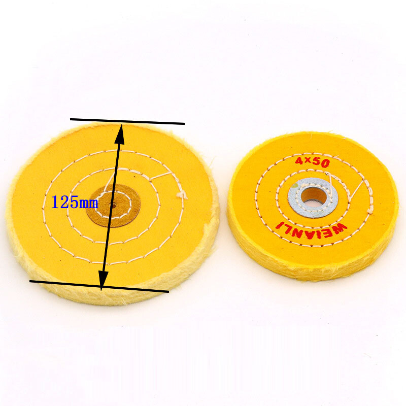 Cotton Cloth Polishing Discs Yellow/White Buffing Wheel Mop With Hole 50-200mm