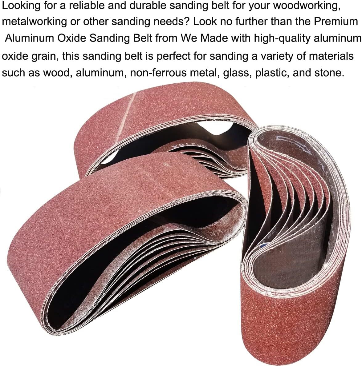 15 PCS 4″ x 24″ Premium Sander Belts – 5 Each of 40 80 120 Grit 4×24 inch