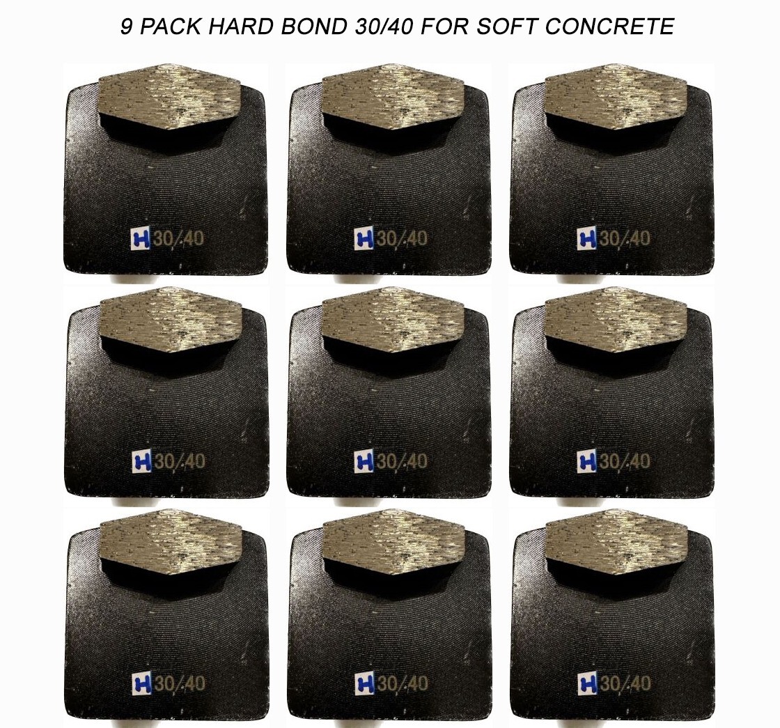 9-Pack! Husqvarna-Compatible Diamond Grinding Disc For SOFT Surface, Grit 30/40