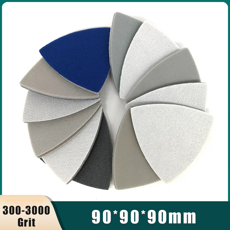 90*90*90mm Triangle Sponge Sandpaper Wet And Dry Foam Sanding Disc 300-3000 Grit