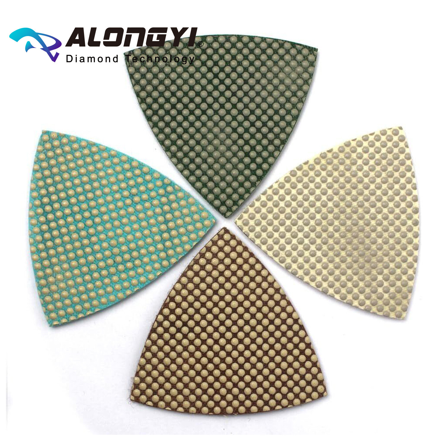 Glass TDiamond Triangular Polishing Pads for Granite Marble Glass Concrete