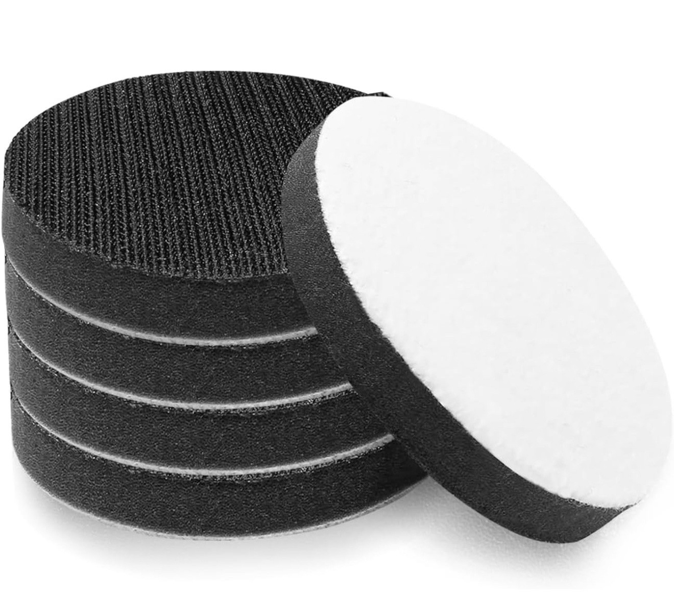 3 Inch (75mm) Hook and Loop Soft Foam Buffering Pad for 3″ Sanding Pad, 5 Pack