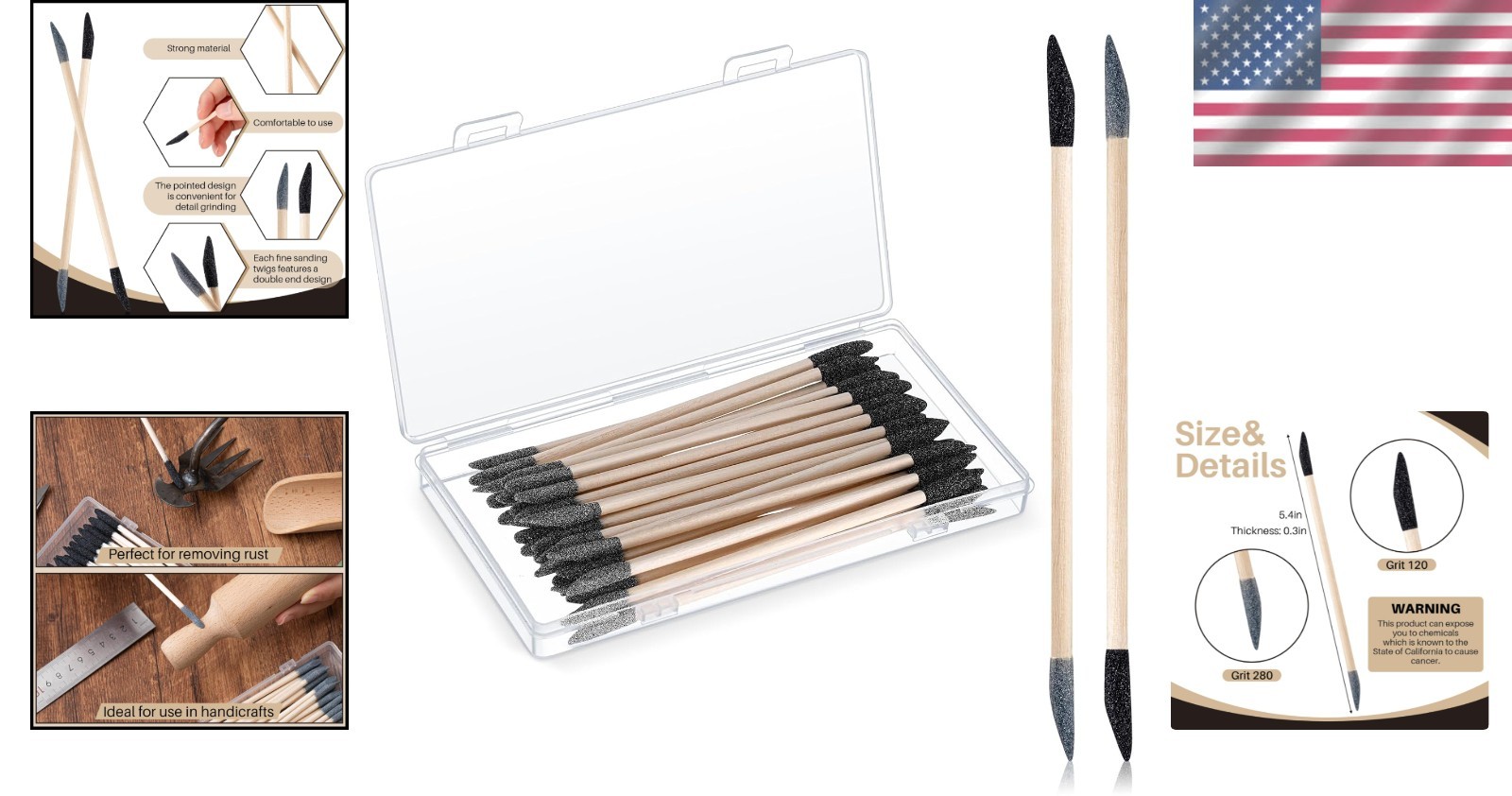 Precision Sanding Sticks 30 Count: Detailing Tools for Wood, Metal & Plastic