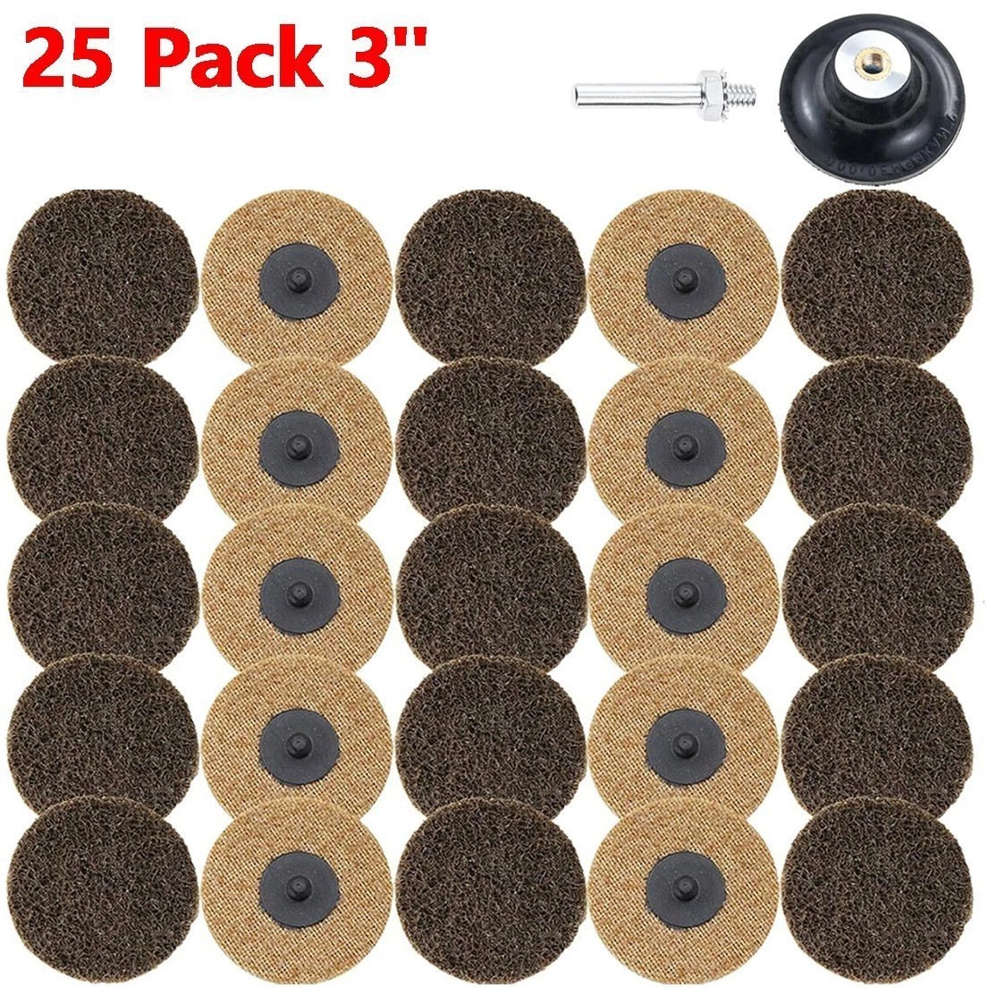 25 Pcs 3″ Nylon Surface Conditioning Discs for Grinding, Polishing & Deburring