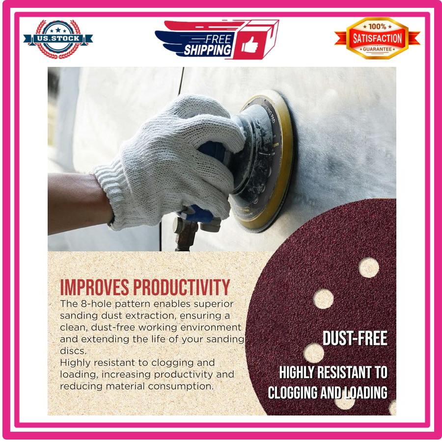 5in 8 Hole Sanding Discs 160 Pack 40-800 Grit Hook Loop Orbital