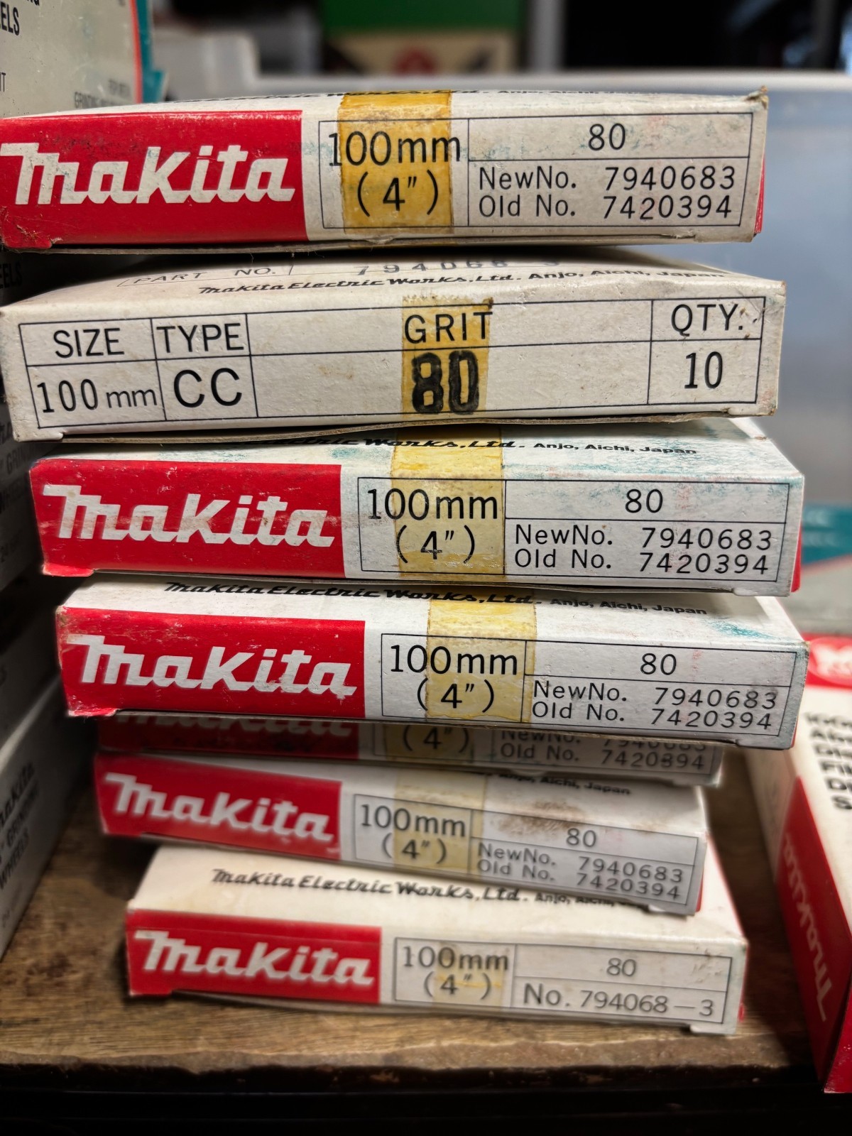 Makita Cut off Wheels Abrasive Discs Lot over 195 NOS, 4″ 24 grit 80 NOS