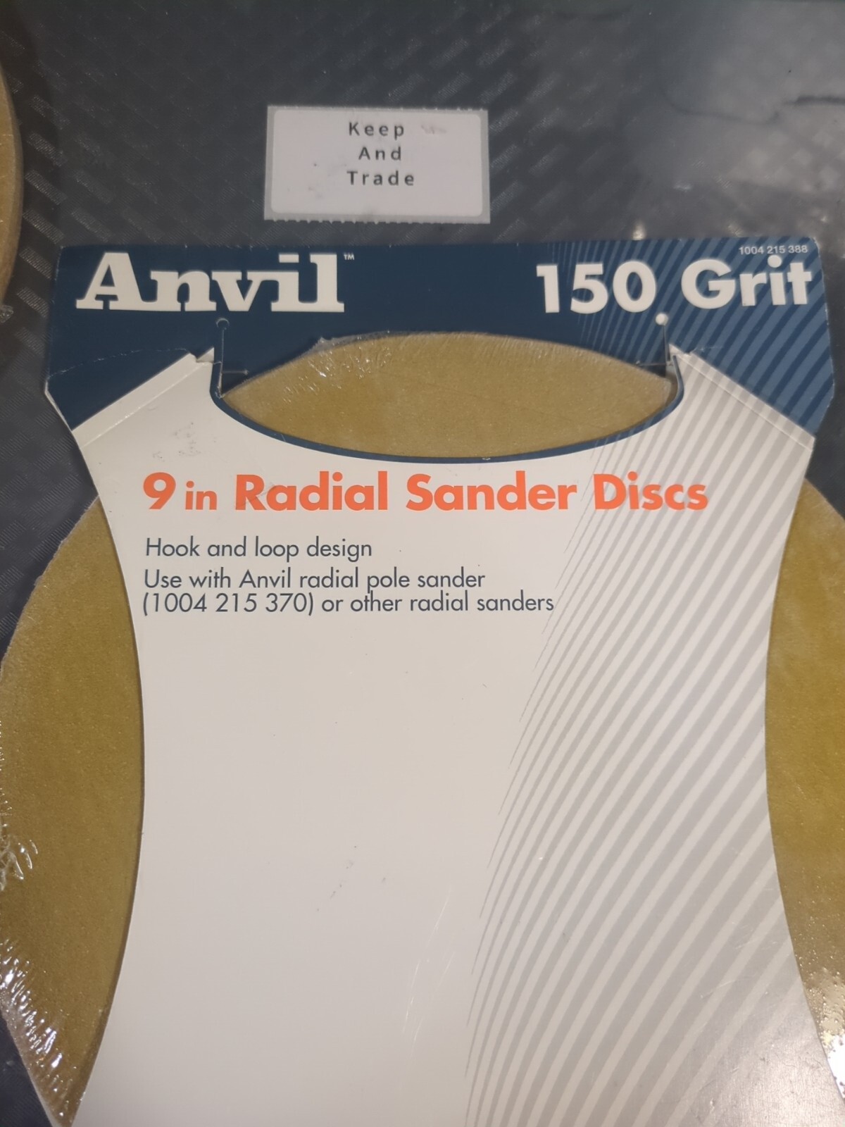 5 Pks (50 Sheets) Anvil Radial Sanding Disk Hook & Loop Yellow 150-Grit 9″ #R6