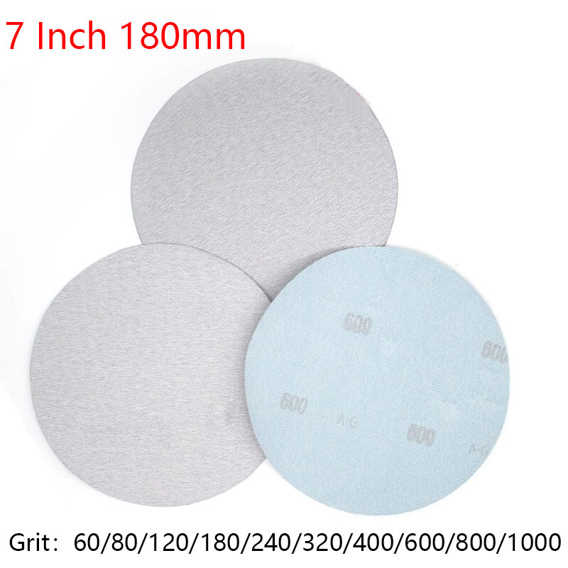 7″ 180mm White Flocking Sanding Disc Dry Use Hook & Loop Sandpaper 60-1000 Grit