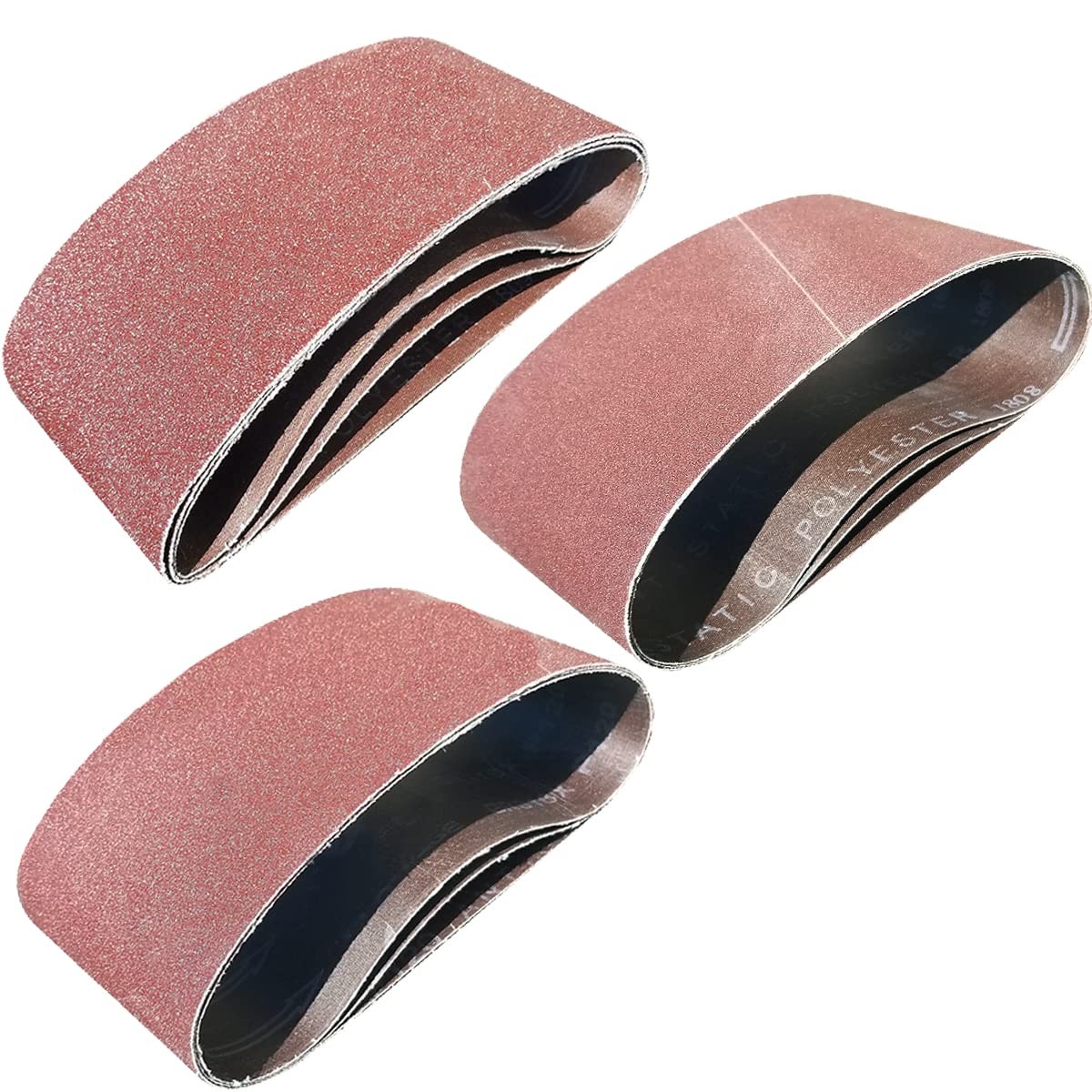15 PCS 4 x 21 Sanding Belts – 5 Each of 40 80 120 Grit Aluminum Oxide Sanding Be