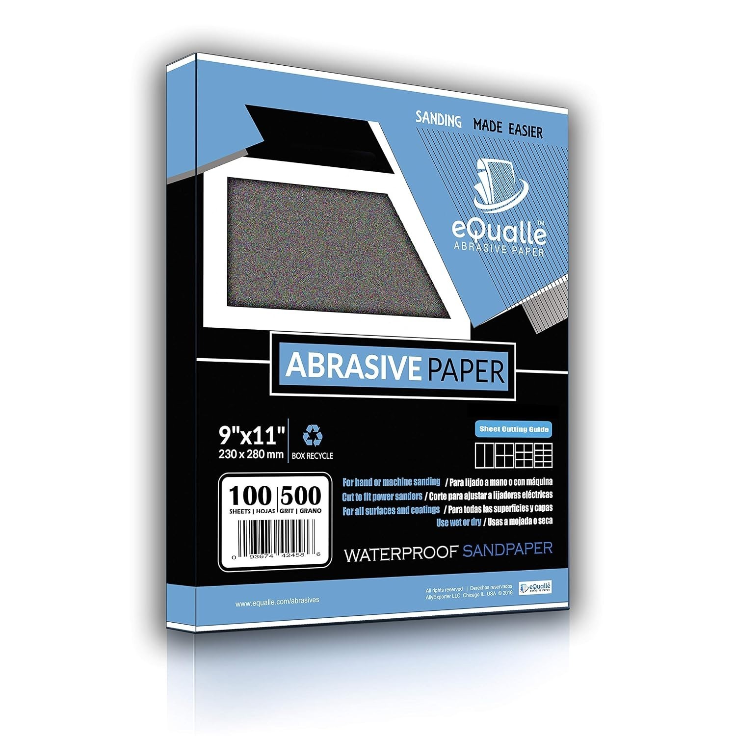 Sandpaper Bulk Pack 220 Grit 9×11 Sheets 100 Count Silicon Carbide for Wood