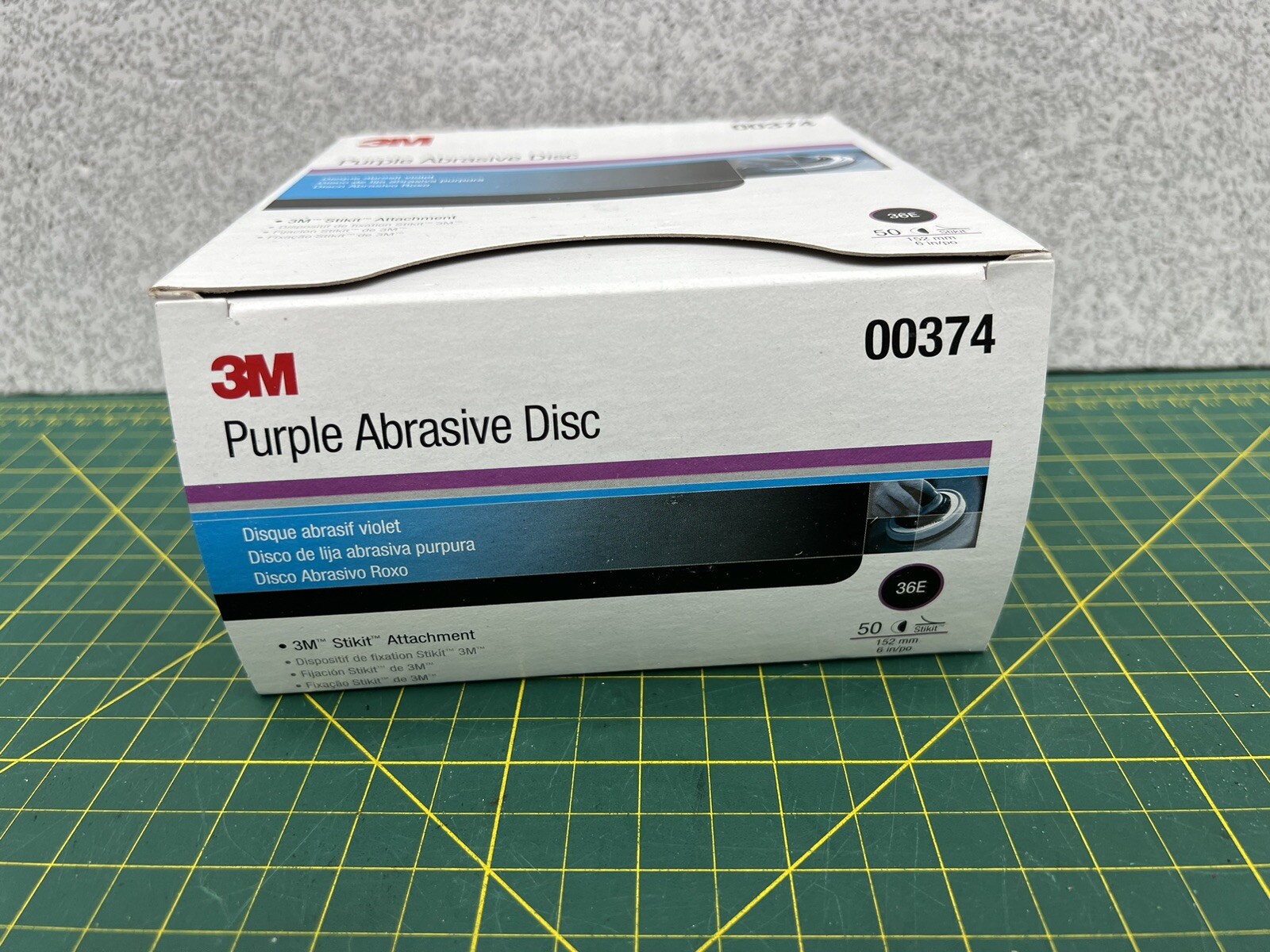 3M 00374 Imperial Purple Stikit Disc, 6 in, 36E, 50 Disc Box – NEW!