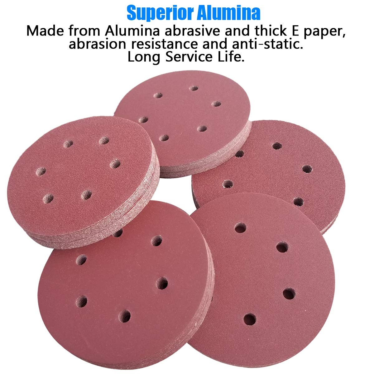 100 PCS 6 Inch 6 Holes Sanding Disc Assorted – 60 80 120 150 240 Grits, 6″ Ho…