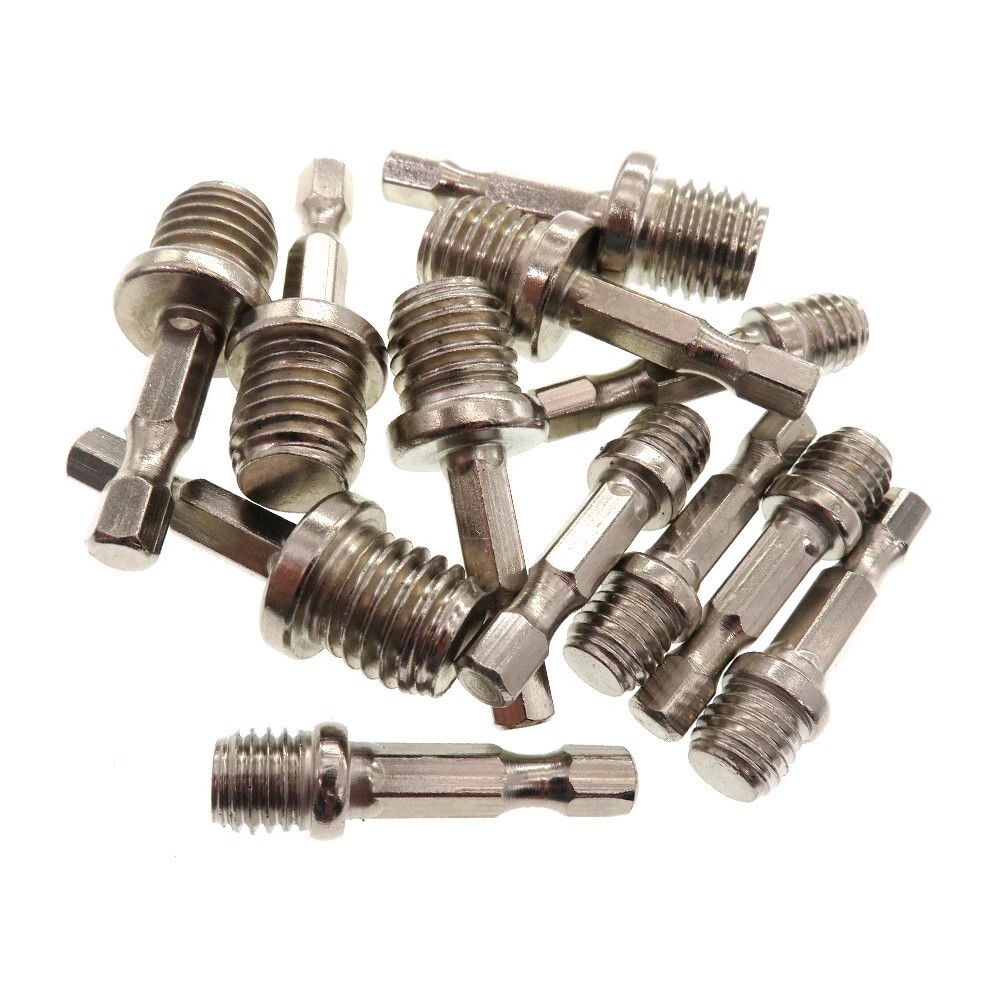 M10 M14 Thread to Power Drill Adapter 1/4″ Hex Shank for Polishing Backing Pads