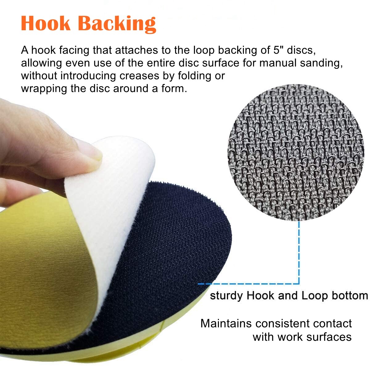 5inch Mouse Round Foam Hand Sander Sanding Blocks Pads Hook Loop Sandpaper Discs