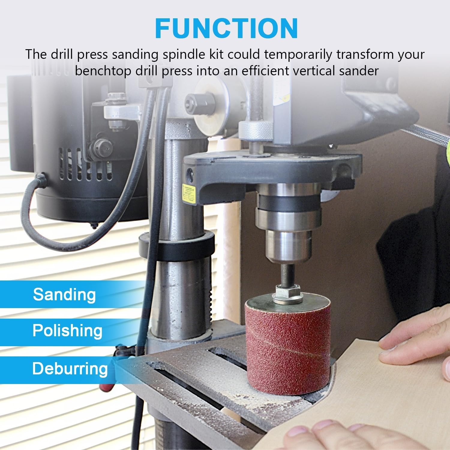Drill Press Sanding Kit with Support Bracket and Stepped Washer Included