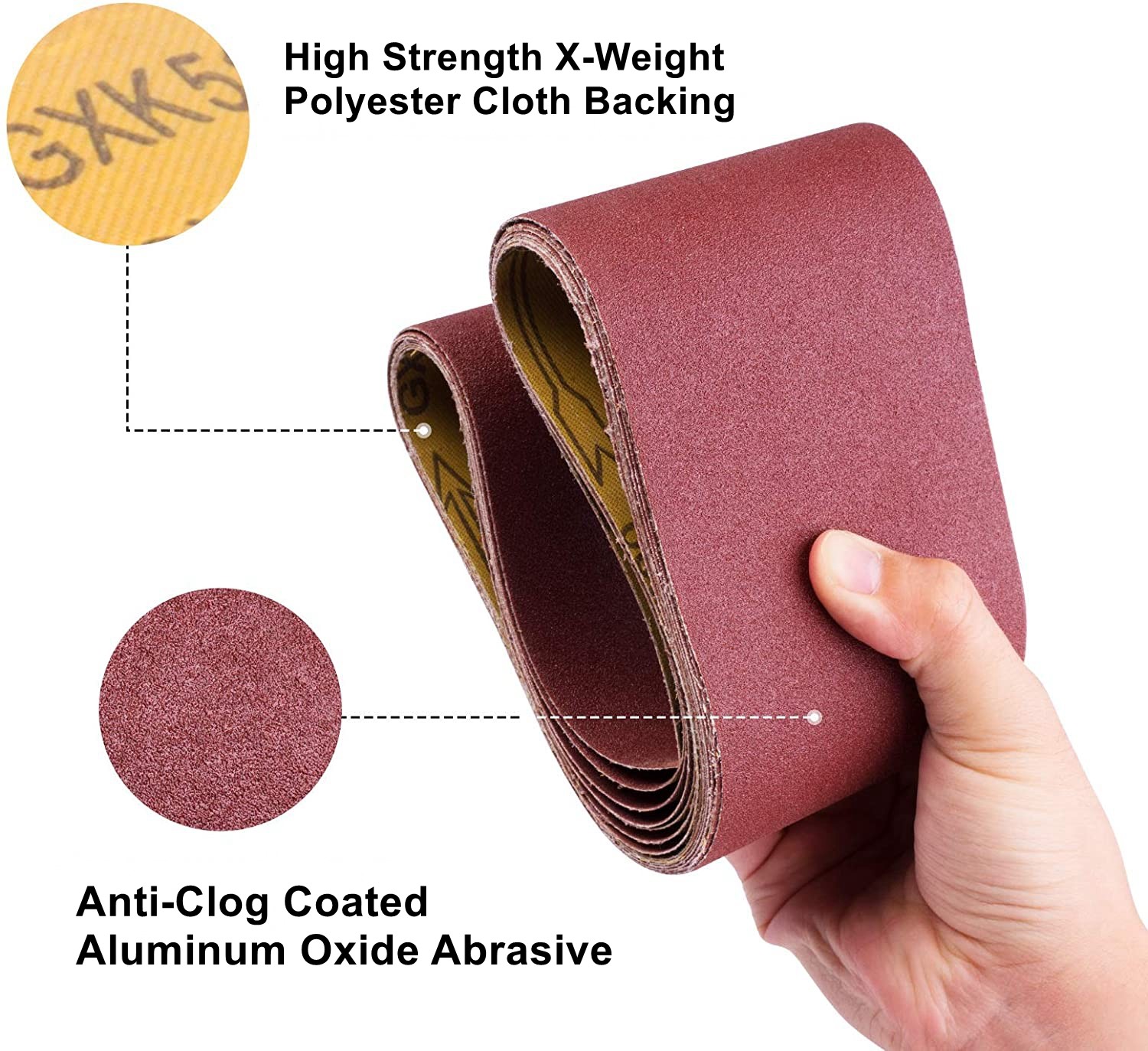 15PCS 4″x36″ 100 x 915mm Sanding Belts P400 Aluminum Oxide for Metal Wood