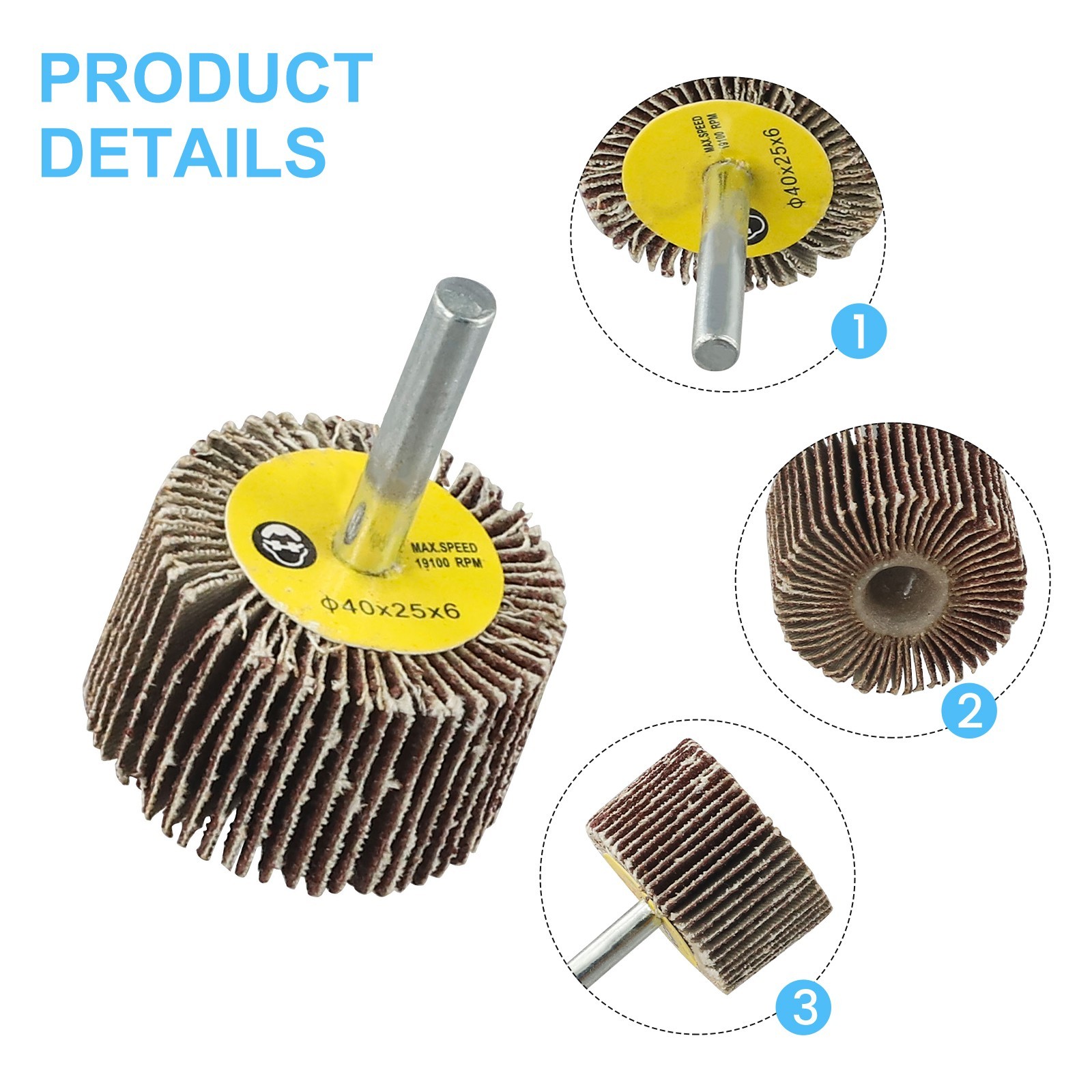 Sanding Wheel Head Polishing 1 Pcs 80/60/50/40/30/25/20/16mm Emery Cloth