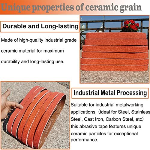 12 PCS 1 x 42 Inch Metal Grinding Ceramic Sanding Belts Kit -2 Pcs Each of 36…