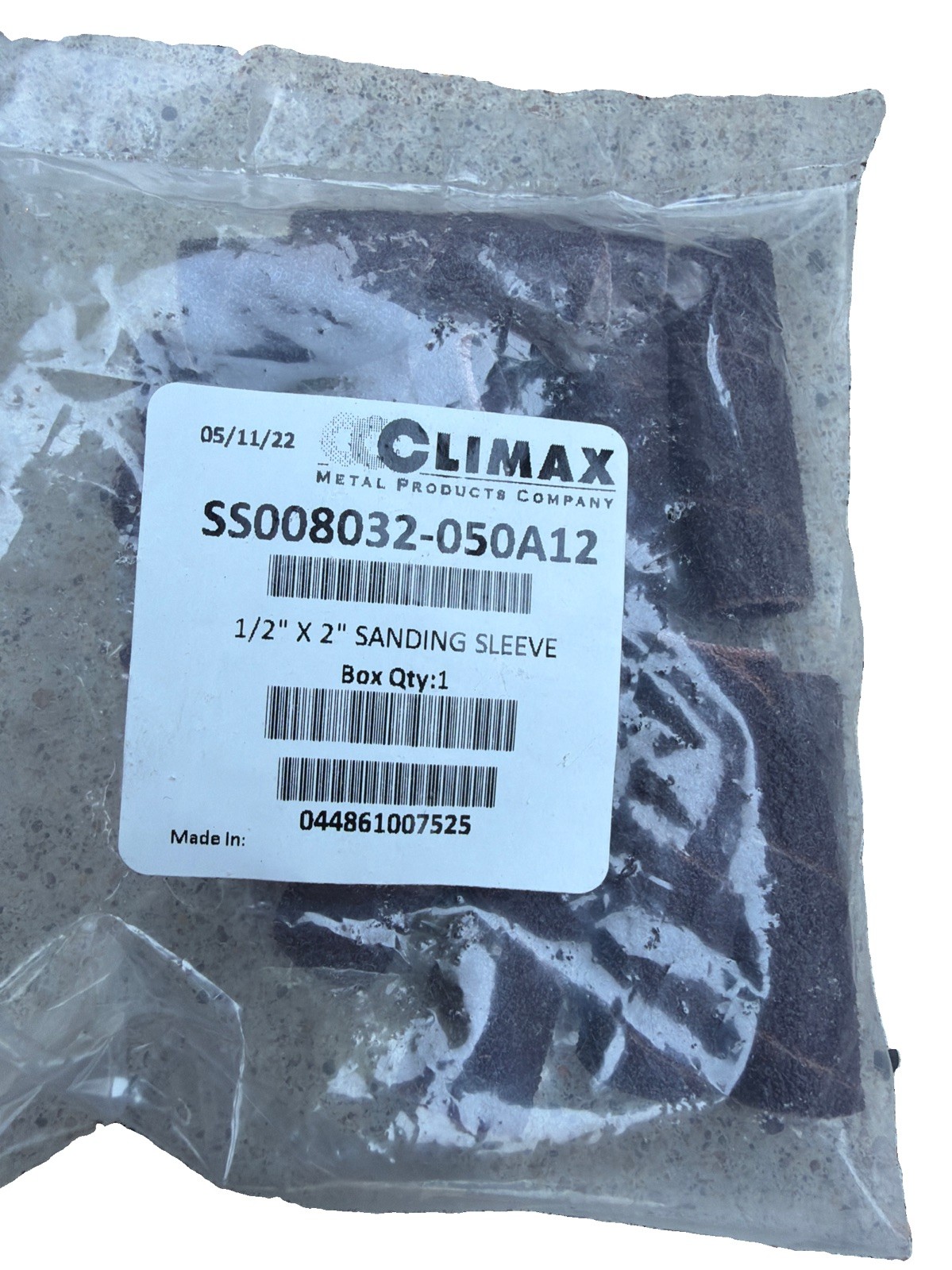 CLIMAX SS008032-050A12 – 1/2″ X 2″ SANDING SLEEVE 12PCS/PK 50-GRIT *NEW!*