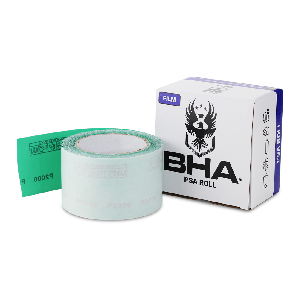 BHA 2-3/4″ x 20 Yard Green Film PSA StickyBack Longboard Sandpaper Roll, Wet/Dry