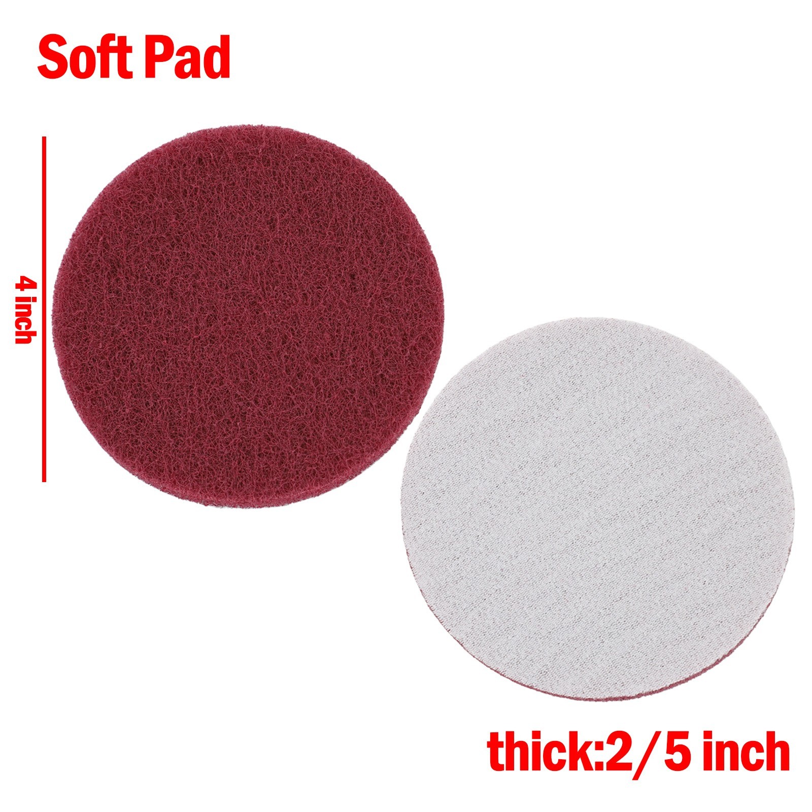 Nylon Industrial Scouring Pad Cleaning Cloth Scrub Polishing Pad 4Inch 5Pieces