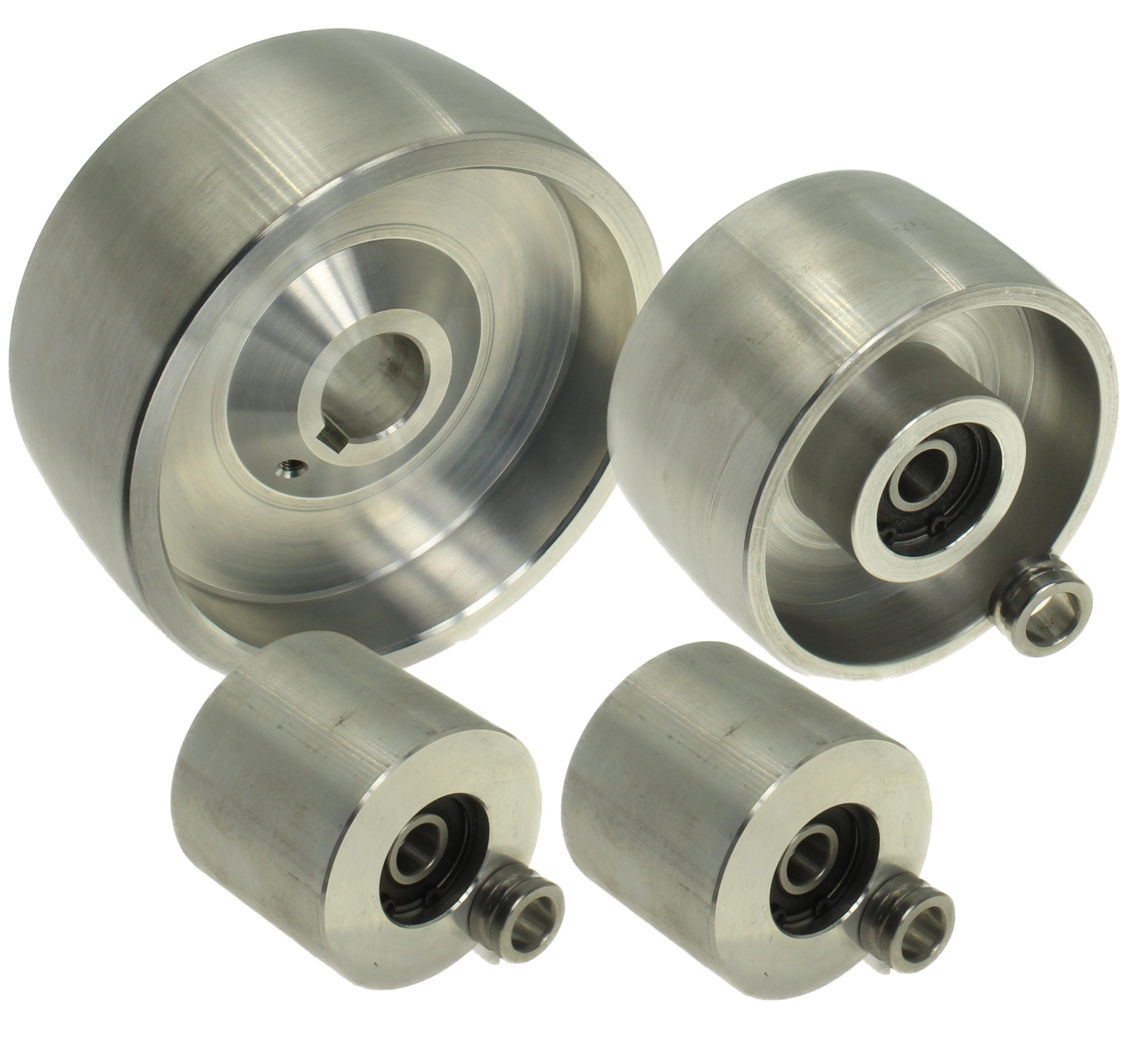 2×72″ Belt Grinder Wheels-130 mm Drive -24 mm Shaft, 100 mm Tracking 50 mm Idler