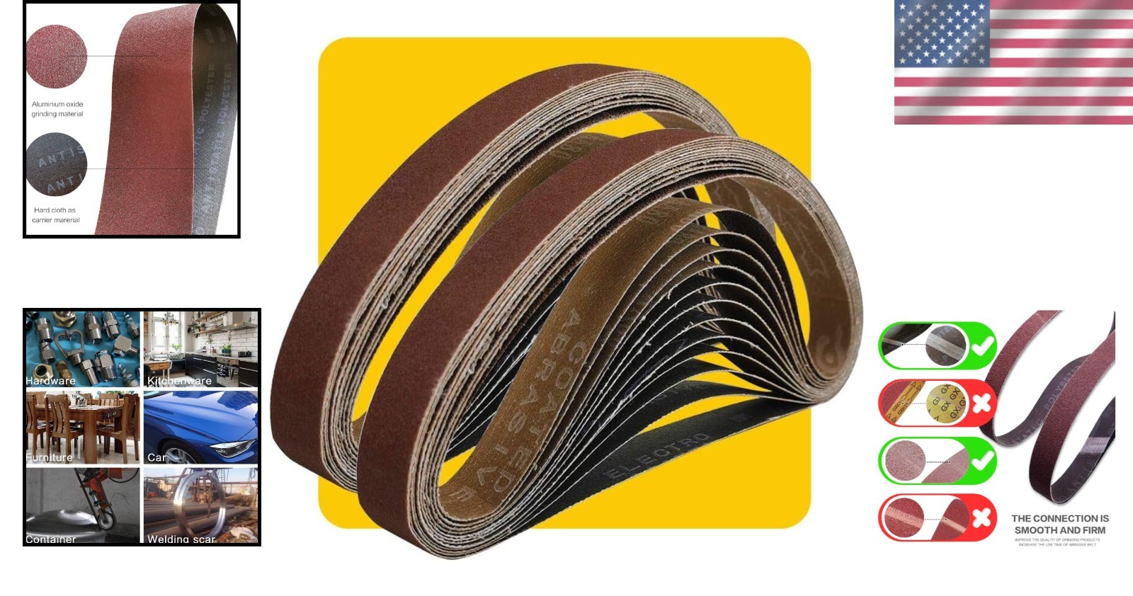 Antistatic 1/2×18 Inch Sanding Belt Pack – 24 Durable Belts for All Materials